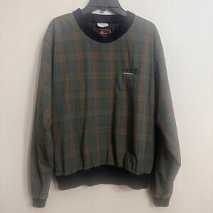 ProQuip Plaid Golf Pullover L Man O War Embroidered Vintage Portugal